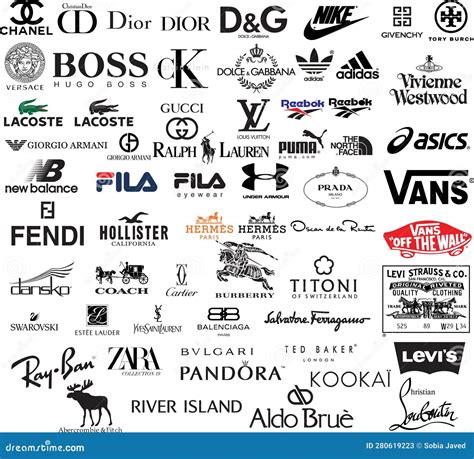 Top Clothing Brands Logos Set Of 50 Most Popular Logo Vector Eps