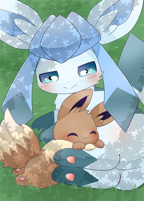 Glaceon And Eevee By Sakuperi 8 Pokemon Eeveelutions Pokemon Shinx Cute Pokemon Wallpaper