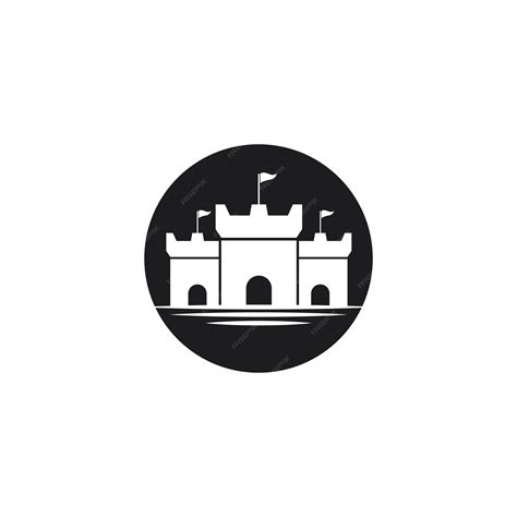 Château Logo Vector Icon Illustration Vecteur Premium