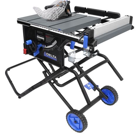 Delta 15 Amp 10 In Left Tilt Portable Jobsite Table Saw With Rolling