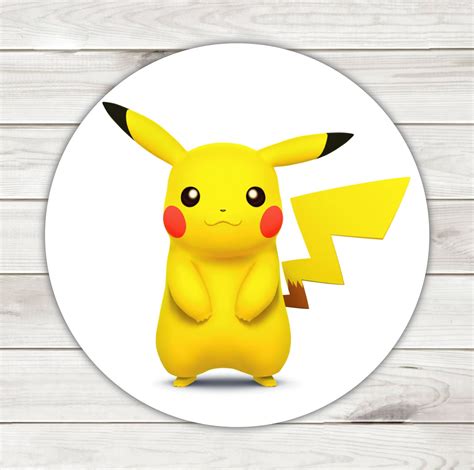 Personalized Pokemon Pikachu Round Stickers Pokemon Pikachu Etsy