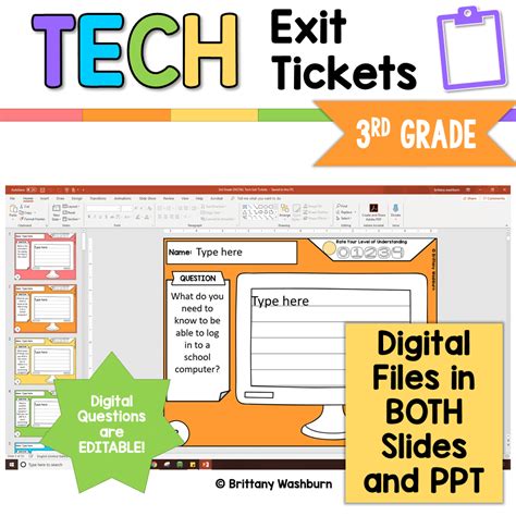 Tech Exit Tickets For 3rd Grade Technology Curriculum