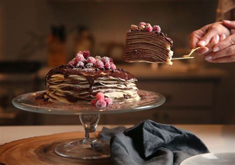 How To Create A Dramatic Crepe Cake With Chocolate Hazelnuts And