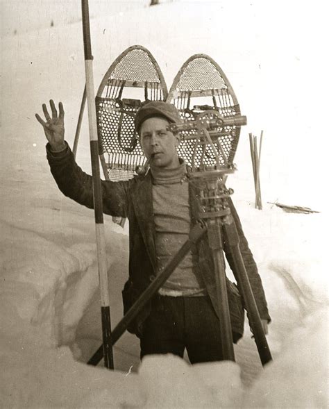Vintage Surveyor With Snowshoes Surveying Vintage Land Surveying