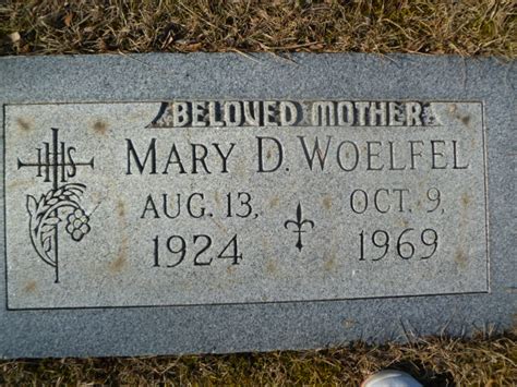 Mary Doris Goll Woelfel 1924 1969 Find A Grave Memorial
