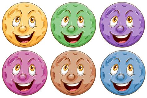 Planets With Faces 302213 Vector Art At Vecteezy