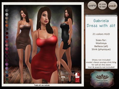 Second Life Marketplace Tbo Gabriela Dress With Slit Belleza