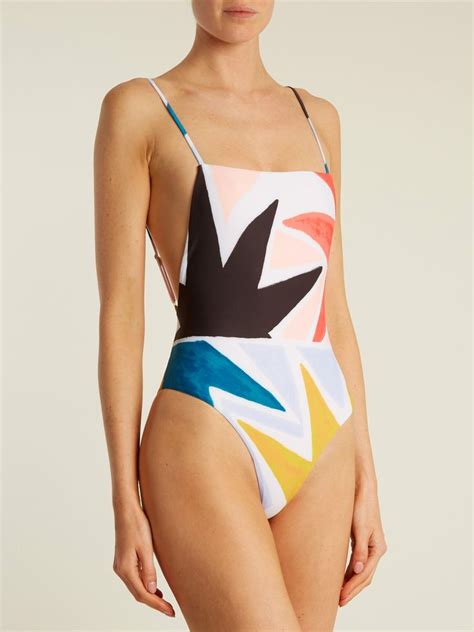 Click Here To Buy Mara Hoffman Georgette Superstar Print Swimsuit At