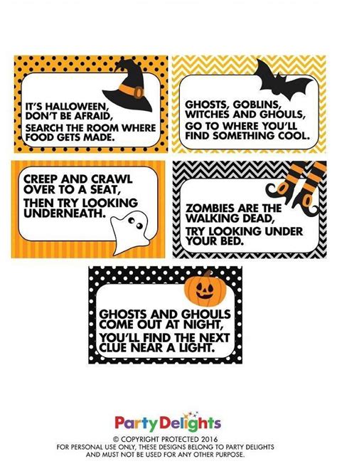 Then print your labels directly or save as a pdf. Download our free printable Halloween treasure hunt clues ...