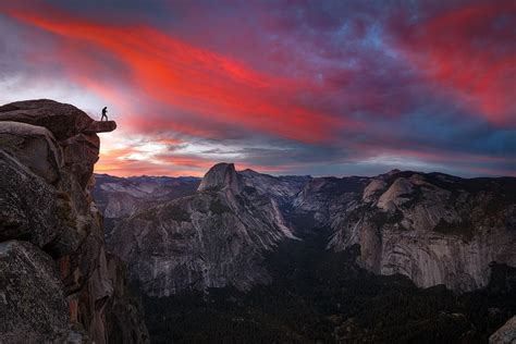 Nature Landscape Hiking Sunrise Yosemite Valley Sky Clouds Cliff