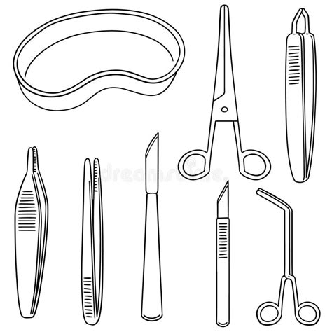 Vector Set Of Surgical Instrument Stock Vector Illustration Of