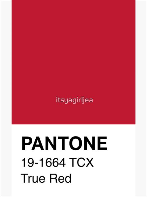 Pantone True Red 19 1664 Tcx Sticker For Sale By Itsyagirljea Redbubble