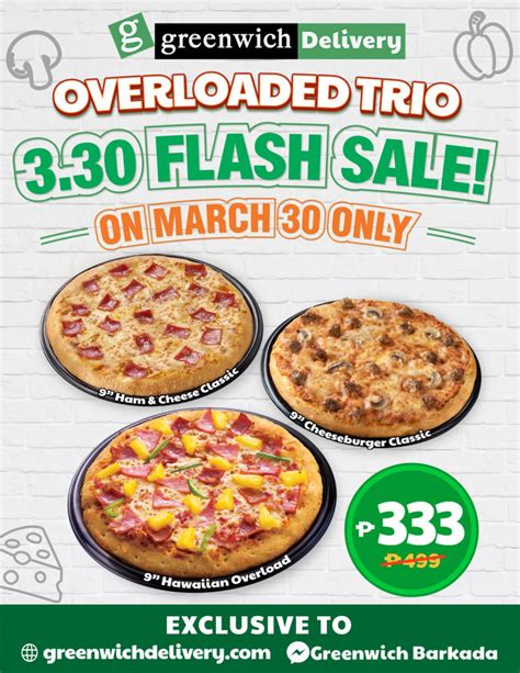 Greenwich Pizza 3 30 Online Flash Sale Save As Much As 166 On