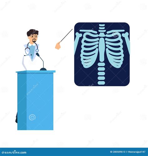 Doctor Examines Human Chest X Ray Bones Skeleton Checkup Roentgen Of