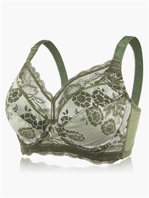 Plus Size Embroidery Full Coverage Adjustable Push Up Bra Sale