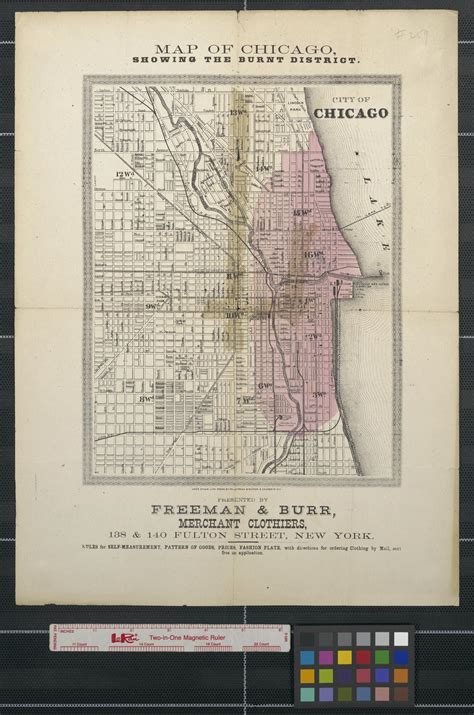 Map Of Chicago Showing The Burnt District The Portal To Texas History