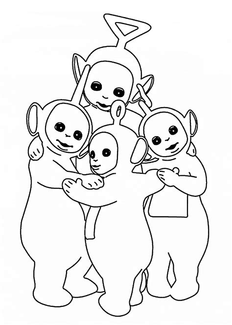 Teletubbies Together Coloring Pages For Kids Printable Free Elmo