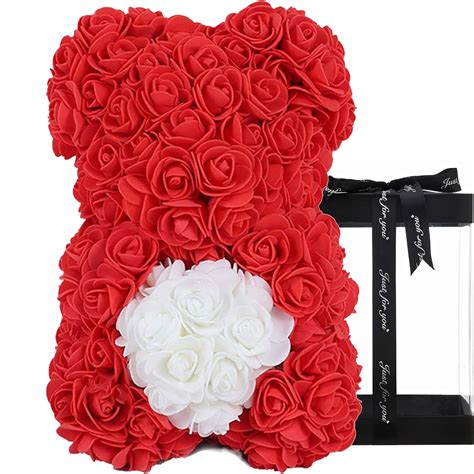 ywhsm valentines day ts for her rose bear 10inch rose teddy bear over 250