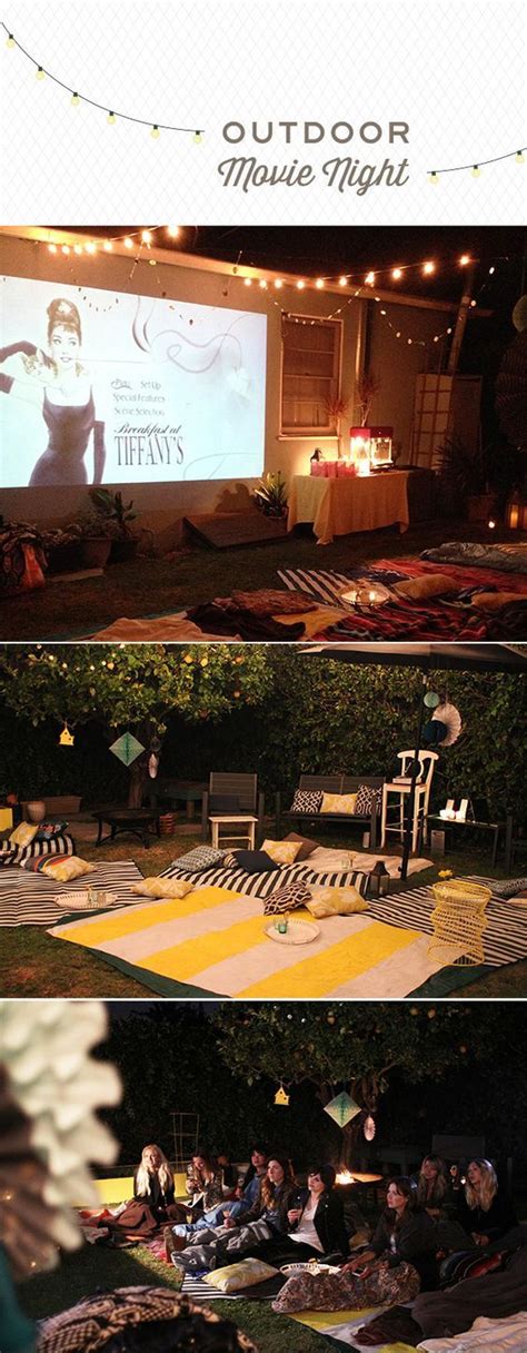 Chic Outdoor Movie Night Ideas Backyard Movie Nights Outdoor Movie