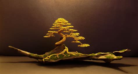 Wire Bonsai By Steve Bowen 24 A Gold Informal Upright Tree