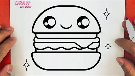 How To Draw A Cute Cheeseburgerstep By Step Draw Cute Things