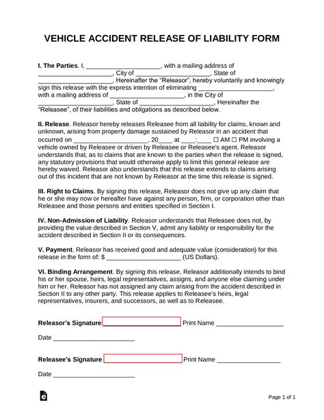 Private Settlement For Car Accident Template