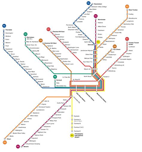 Philadelphia Septa Transit Map Map Subway Map