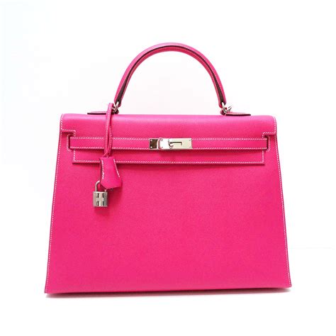 Hermes Rose Tyrien Pink Epsom Leather 35cm Kelly Bag My Personal Shoppers