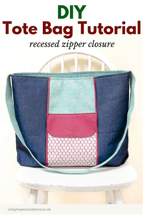 Tote Bag Pattern With Zipper In Just 7 Steps · Vickymyerscreations