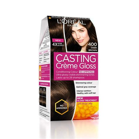 Loreal Paris Casting Creme Gloss Hair Color Dark Brown 400 875g72ml