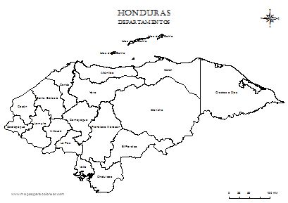 Mapas De Honduras Para Colorear