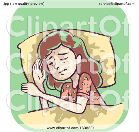 Girl Symptom Soaking Night Sweats Illustration By Bnp Design Studio