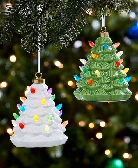 Lighted Retro Tree Ornaments Retro Christmas Tree Ceramic Christmas