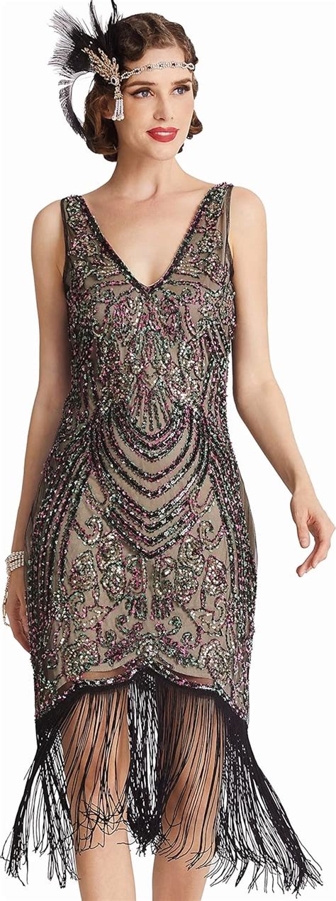 babeyond flapper dresses 1920s v neck beaded fringed great gatsby dress at amazon women s