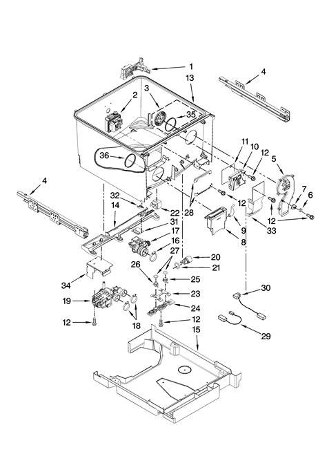 Tub Parts Diagram And Parts List For Model 46513343600 Kenmore Elite