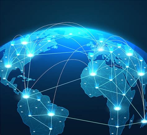 Concepto De Internet De Conexiones De Red Global Vector Premium