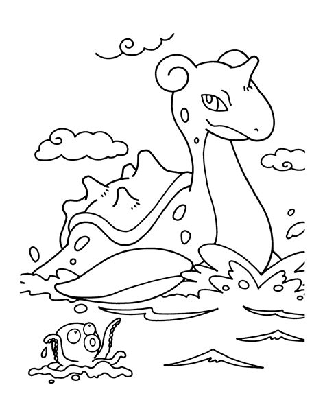 Pokemon Coloring Pages Lapras Printable Dengan Gambar