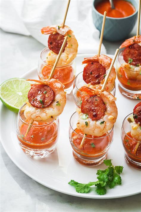 Our top canape recipes are total conversation starters and will make for an unforgettable party. Grilled Shrimp and Chorizo Appetizers | Party food ...