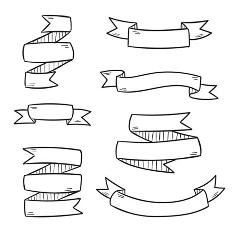 Premium Vector Collection Of Hand Drawn Ribbons