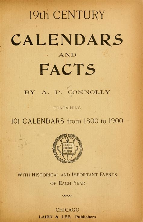 Image 11 Of 19th Century Calendars And Facts Library Of Congress