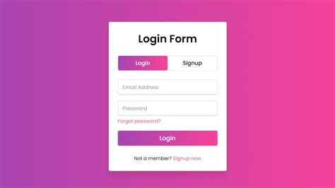 Login And Registration Form Using Html Css And Javascript Riset
