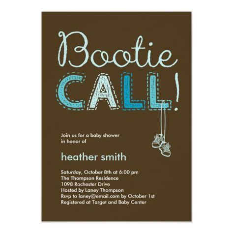 Bootie Call Baby Shower Invitation Blue