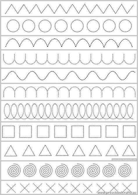 Different Trace The Dotted Lines Worksheets Preschool Crafts