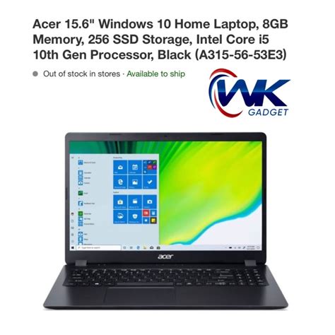 Acer Aspire 3 Aspire N19c1 Core I5 10gen Ram8gb Ssd256gb Shopee Malaysia