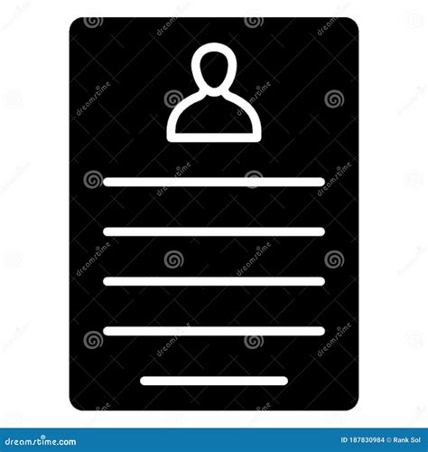 Biodata Glyph Style Vector Icon Which Can Easily Modify Or Edit Stock