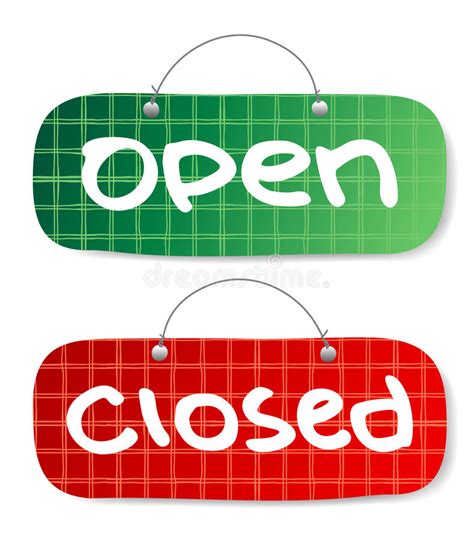 Open closed business, office, storefront, boutique, market, salon, shop signs. Open and Closed Signs stock illustration. Illustration of ...