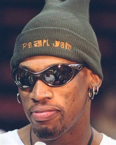 Dennis Rodman In Oakley Shades And A Pearl Jam Beanie At A Playoff Press Conference C 1996 P