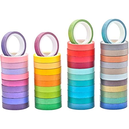 FYSL 40 Rolls Washi Masking Tape Set Coloured Masking Tape Arts And