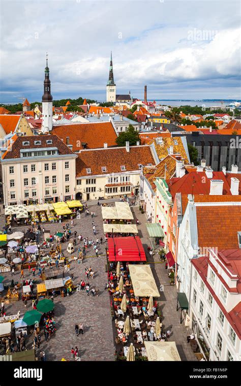 Tallinn Town Hall Square At National Summer Holiday Of Estonian