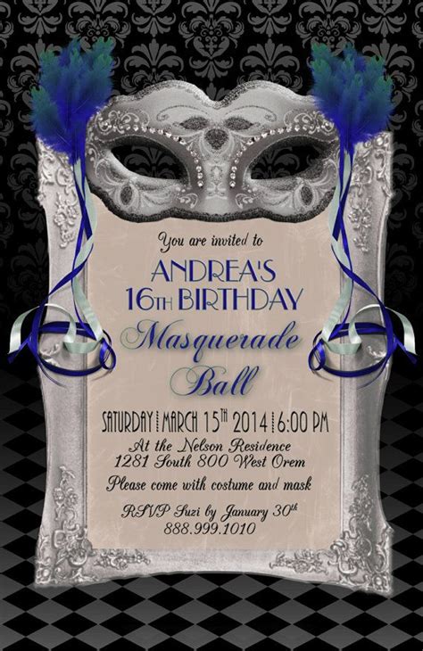 sweet 16 masquerade ball 5x7 instant download by writeonthedot 12 00 sweet 16 masquerade